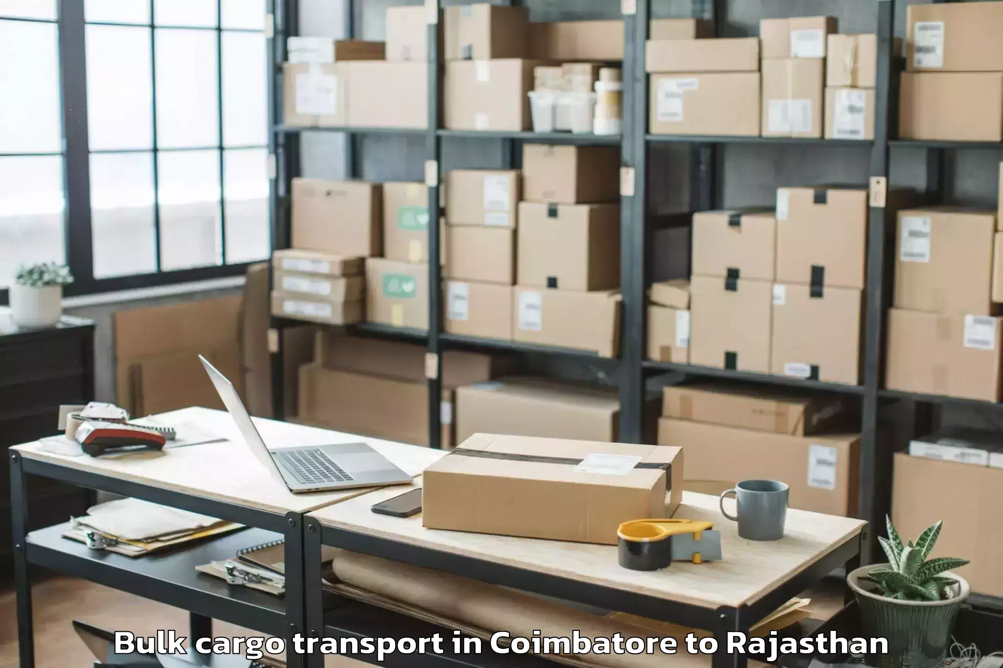 Reliable Coimbatore to Banswara Bulk Cargo Transport